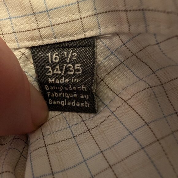 Perry Ellis Portfolio City Fit Men’s Dress Shirt 16½ 34/35 Blue Check - Picture 5 of 7